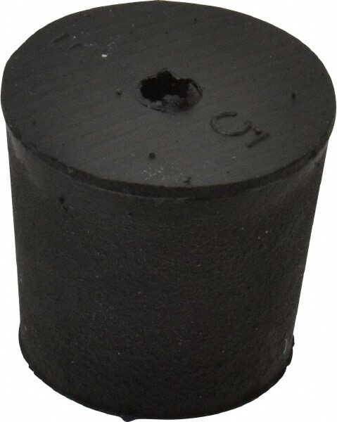#5, 29/32 Small to 1-1/16 Large End Diam, Tapered Rubber Stopper with Hole
