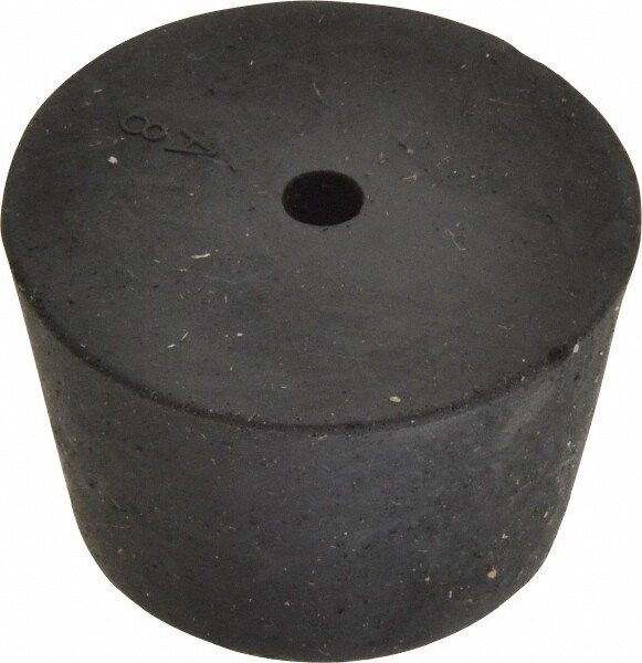 #8, 1-19/64 Small to 1-39/64 Large End Diam, Tapered Rubber Stopper with Hole