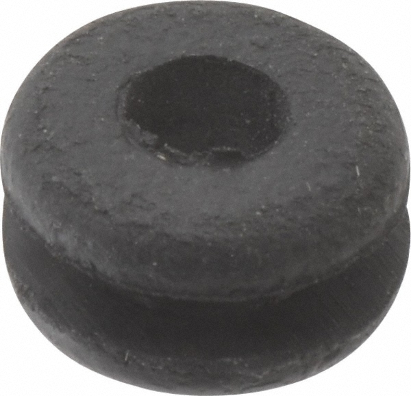 5/16" OD, 3/16" Thick Flexible Grommet - Rubber, 3/16" Slot Dia x 1/16" Slot Width