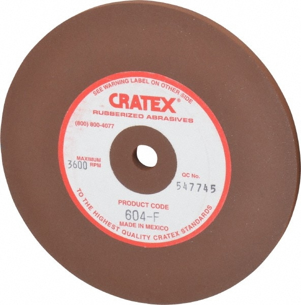 Cratex 604 F Surface Grinding Wheel: 6" Dia, 1/4" Thick, 1/2" Hole Image