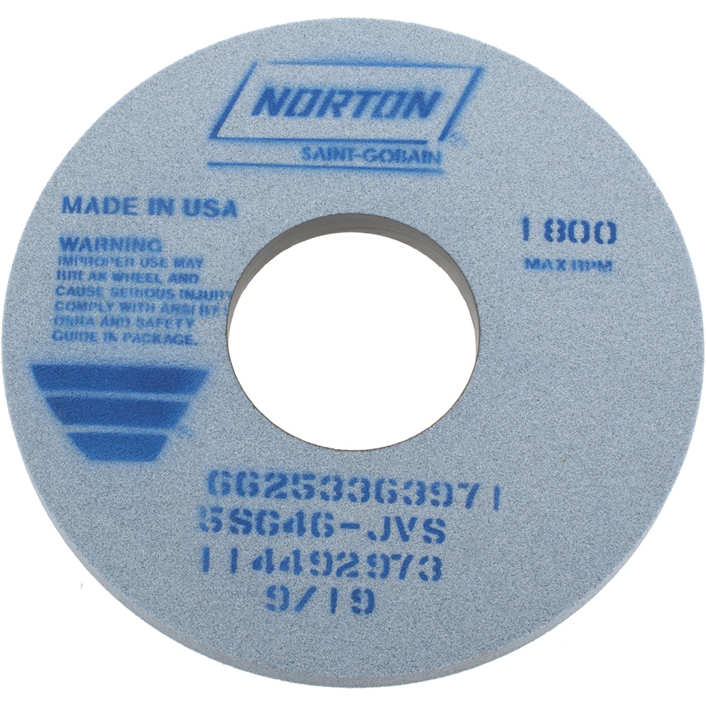 Norton 66253363971 Surface Grinding Wheel: 14" Dia, 1" Thick, 5" Hole, 46 Grit, J Hardness Image