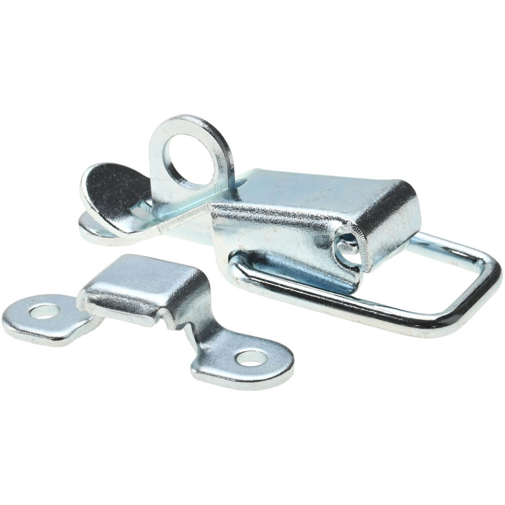 Padlockable Door Latch: 0.92" OAW, Steel, Zinc-Plated