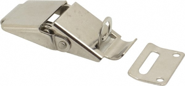 Padlockable Door Latch: 1.22" OAW, 316 Stainless Steel, Polished Finish