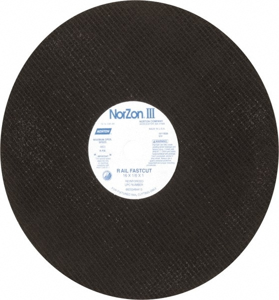 Norton 66253464415 Cut-Off Wheel: 16" Dia, 1/8" Thick, 1" Hole, Zirconia Alumina Image