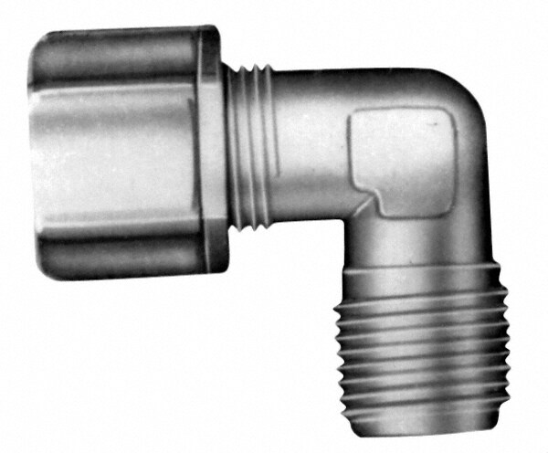 Compression Tube Male Elbow: 3/8" Tube OD