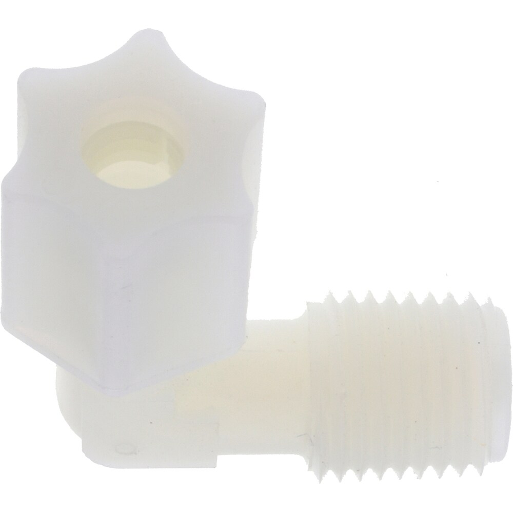 Compression Tube Male Elbow: 1/4 & 7/16-20" Thread, 1/4" Tube OD, Compression x Threaded