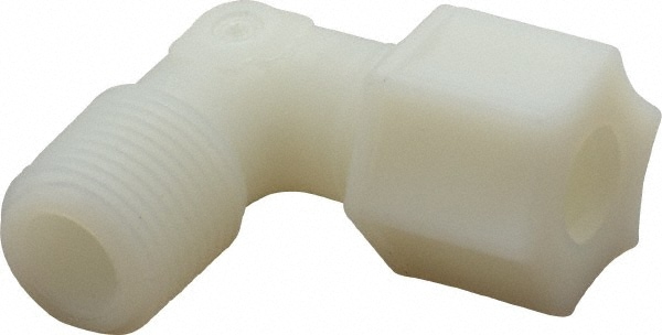 Compression Tube Male Elbow: 3/8 & 5/8-20" Thread, 3/8" Tube OD, Compression x Threaded