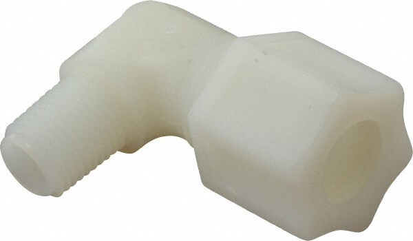 Compression Tube Male Elbow: 1/4 & 3/4-20" Thread, 1/2" Tube OD, Compression x Threaded