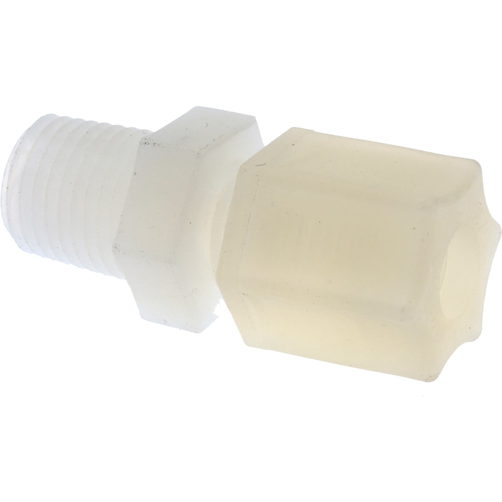 Compression Tube Connector: 1/4 & 5/8-20" Thread, 5/16" Tube OD, Compression x Threaded