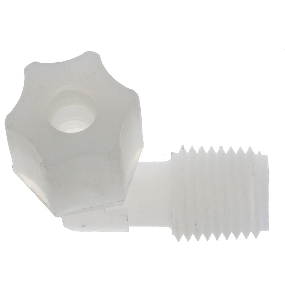 Compression Tube Male Elbow: 1/4 & 7/16-20" Thread, 1/4" Tube OD, Compression x Threaded
