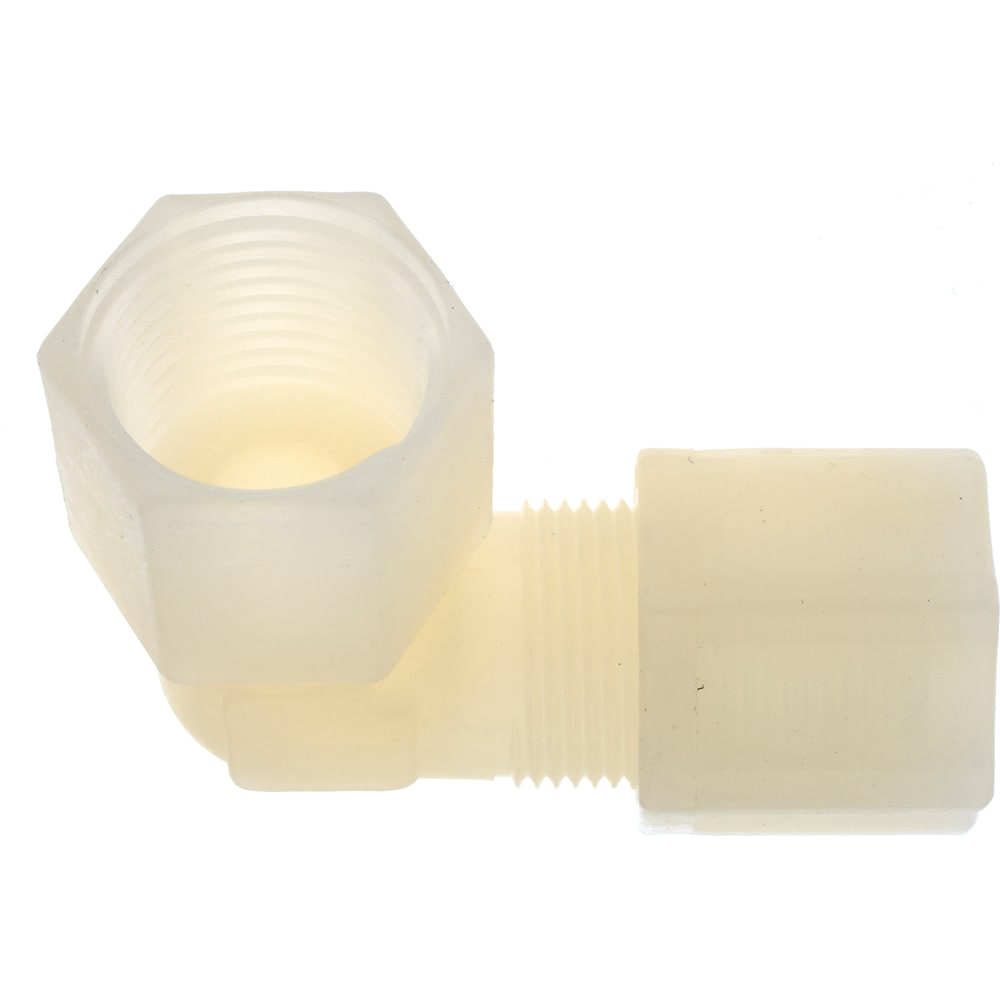 Compression Tube Female Elbow: 1/2 & 3/4-20" Thread, 1/2" Tube OD, Compression x Threaded