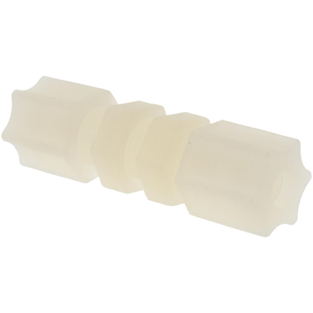 Compression Tube Bulkhead Union: 7/16-20" Thread, 1/4" Tube OD, Compression x Compression