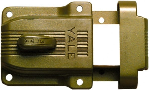 Yale 112 1/4F 1-1/8 to 2-1/4" Door Thickness, Brass Lacquer Finish, 112-1/4F Rimlock Deadbolt 