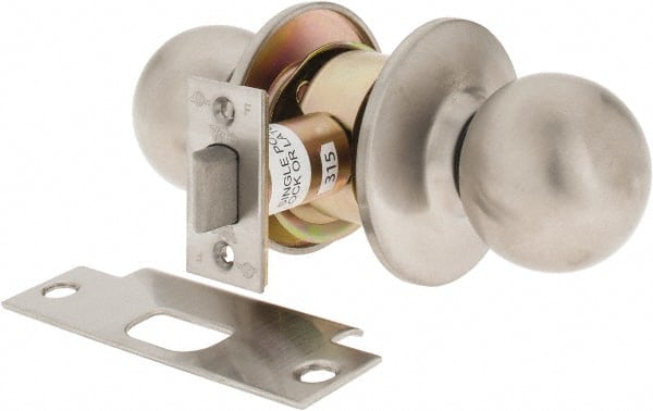 1-3/8" Door Thickness, Stainless Steel Passage Knob Lockset