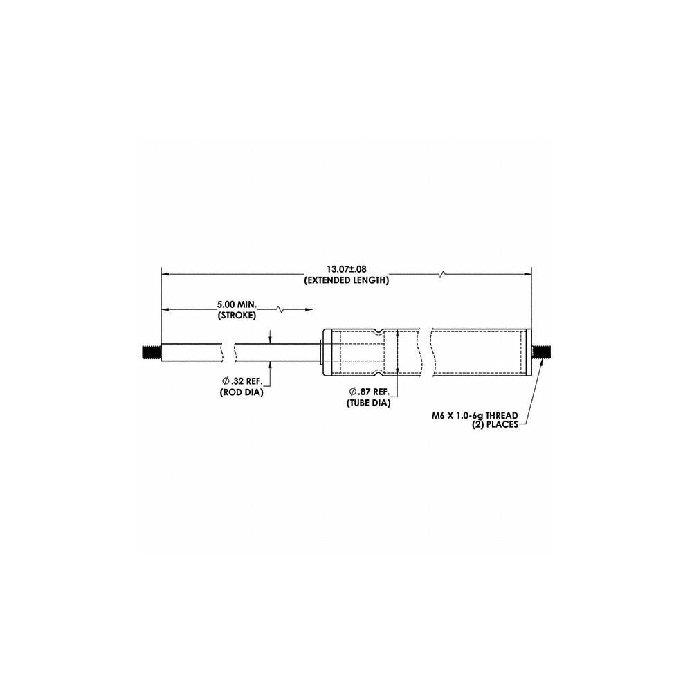 Guden Hydraulic Damper 0.32" Rod Dia, 0.87" Tube Dia MSC