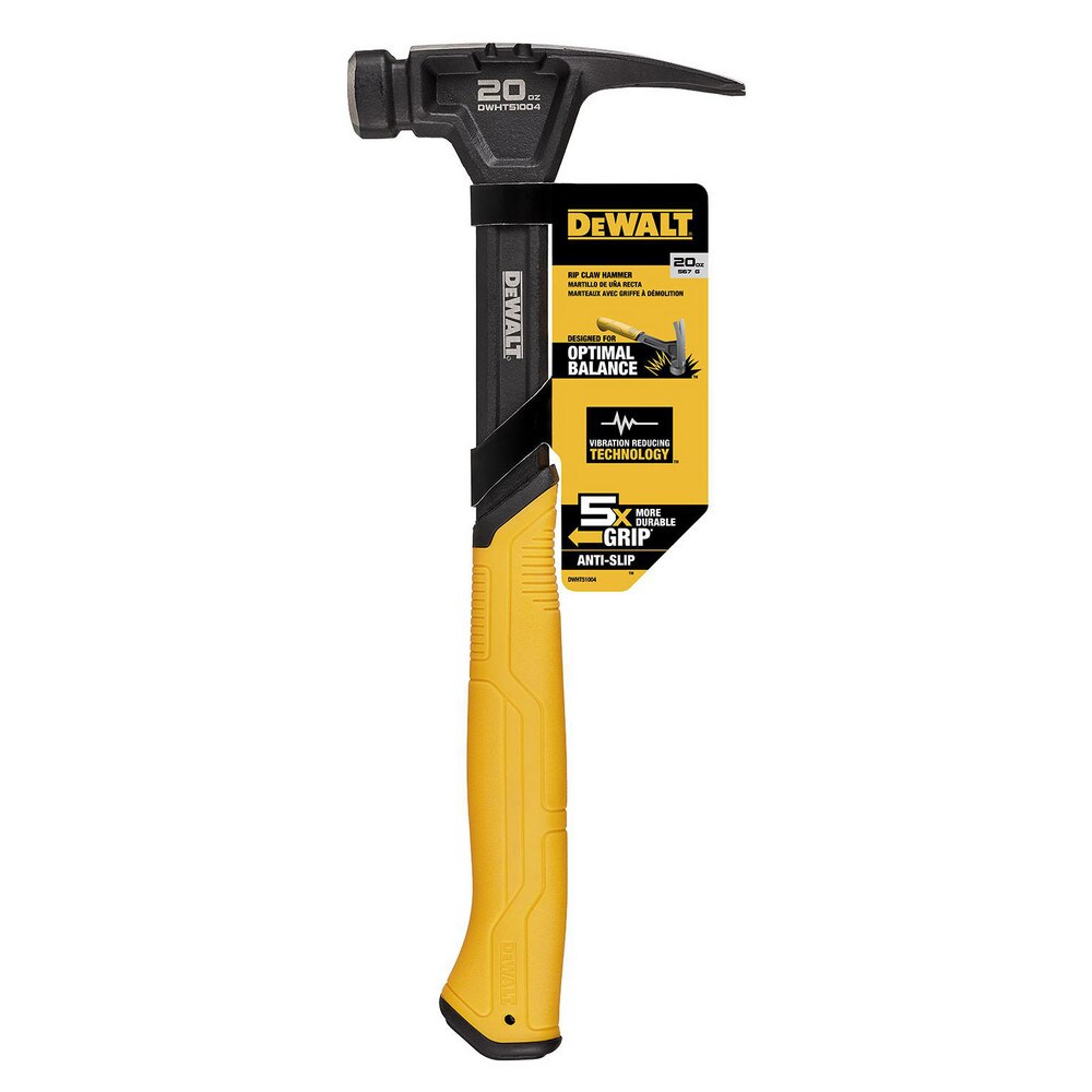 Nail & Framing Hammers; Claw Style: Straight ; Head Weight (Lb): 1.25lb ; Head Weight (Oz): 20oz ; Handle Material: Steel ; Face Surface: Smooth ; Handle Color: Black; Yellow