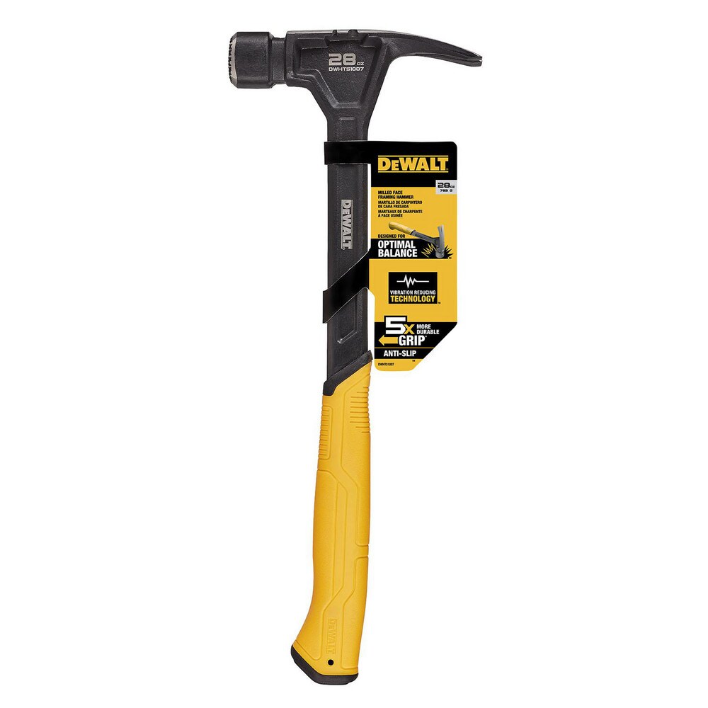 Nail & Framing Hammers; Claw Style: Straight ; Head Weight (Lb): 1.75lb ; Head Weight (Oz): 28oz ; Handle Material: Steel ; Face Surface: Milled ; Handle Color: Black; Yellow