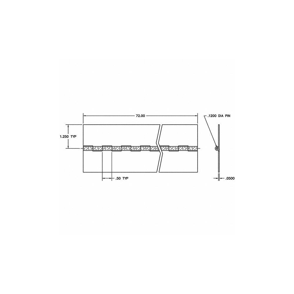Guden Piano Hinge 2.5" Wide, 72" Long, 0.05" Thick MSC Industrial