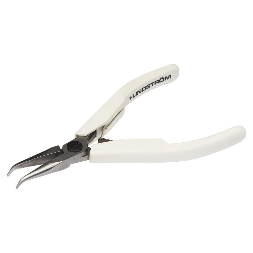 Bent Nose Pliers; Jaw Texture: Smooth ; Overall Length (Inch): 5.00 ; Jaw Length: 1.125in ; Jaw Width: 0.375in ; Jaw Bend: 60 ; Handle Type: Dipped