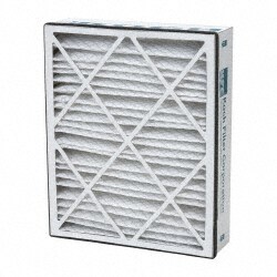 Pleated Air Filter: 20 x 25 x 6", MERV 8, 35 to 45% Efficiency, Wire-Backed Pleated