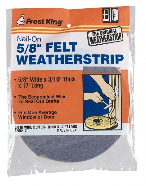 17' Long x 5/8" Wide, Felt Weatherstrip Weatherstripping