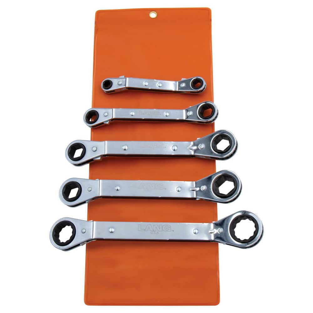 Ratcheting Box Wrench Set: 5 Pc, 11 x 13 mm 12 x 14 mm 15 x 17 mm 7 x 8 mm & 9 x 10 mm Wrench, Metric