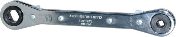 Box End Wrench: 1/4 & 3/16 Sq in x 9/16 & 1/2 Hex in, 6 Point
