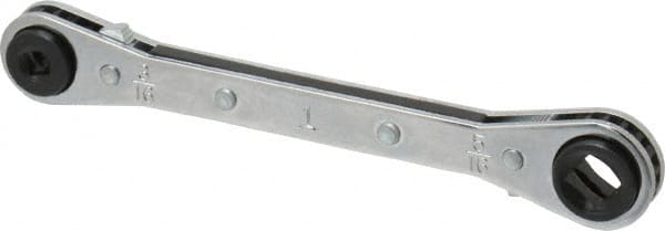 Box End Wrench: 1/4 & 3/16 Sq in x 3/8 & 5/16 Sq in, 6 Point, Double End