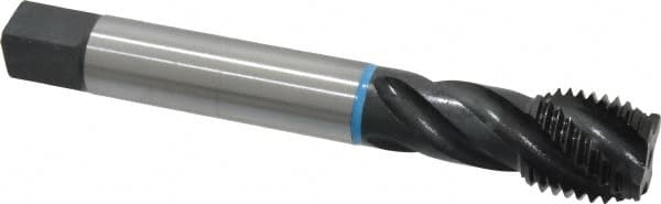Emuge CU503210.5247 Spiral Flute Tap: 1-1/8-8, UNS, 4 Flute, Modified Bottoming, 3B Class of Fit, Cobalt, Oxide Finish 