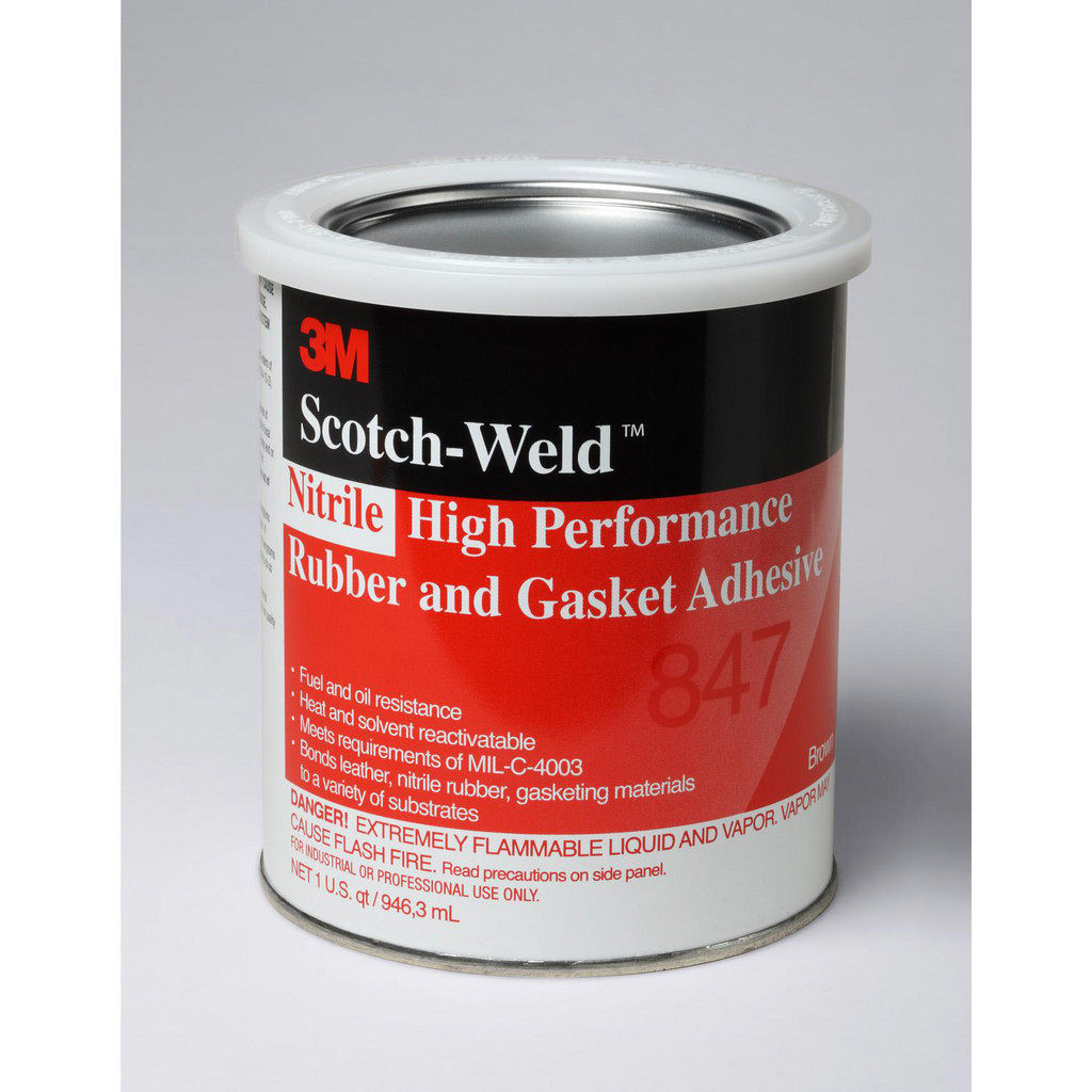 3M Nitrile High Performance Rubber & Gasket Adhesive 847, Brown, 1 Quart | Part #00021200197215