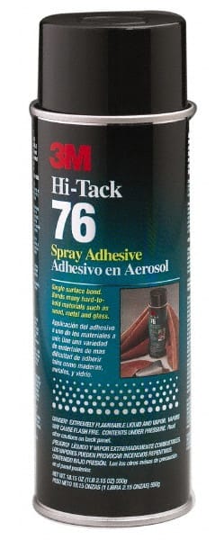 3M Spray Adhesive: 24 oz Aerosol Can, Clear - High Tack, 160 ° F Max Operating Temperature, 28 Sq ft Coverage, High Strength Bond, Flammable
