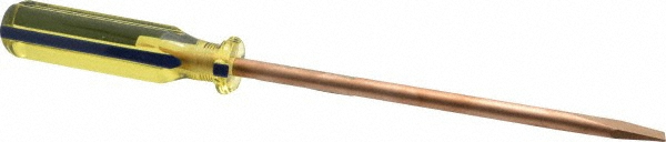 Slotted Screwdriver: 25/64" Width, 8" Blade Length - 8" Blade Length, Round Shank, Acetate Handle