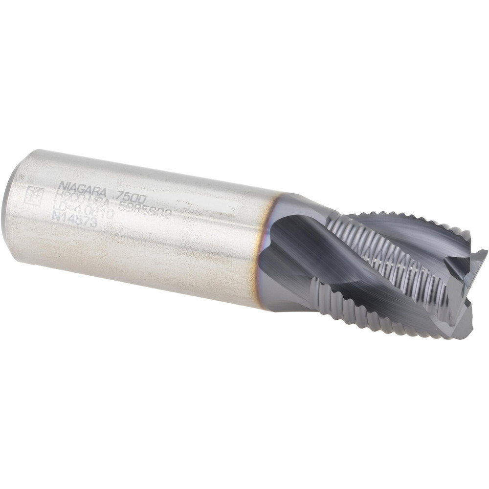 Roughing End Mill: 3/4" Dia, 4 Flutes, Single End, Cobalt