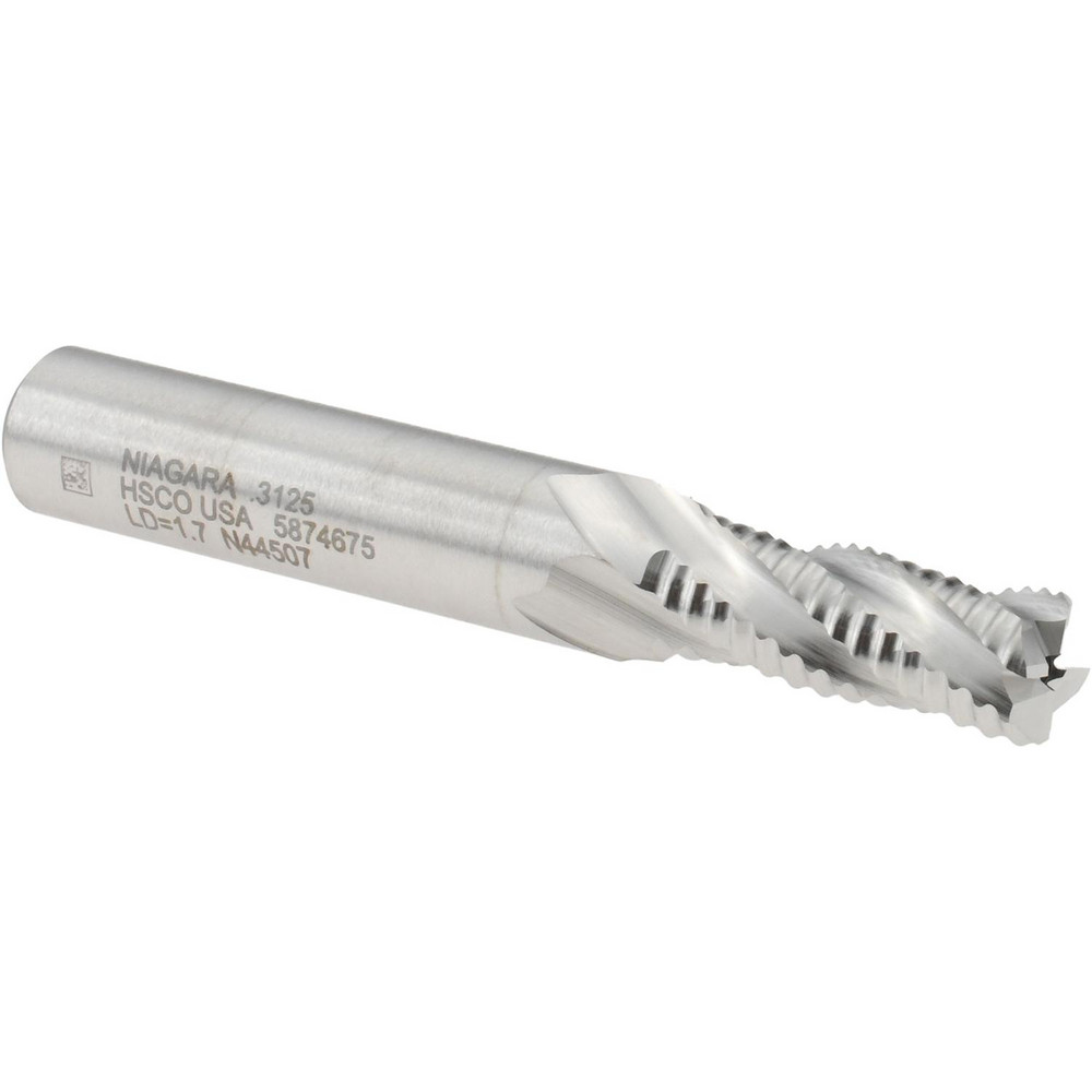 Roughing End Mill: 5/16" Dia, 4 Flutes, Single End, Cobalt