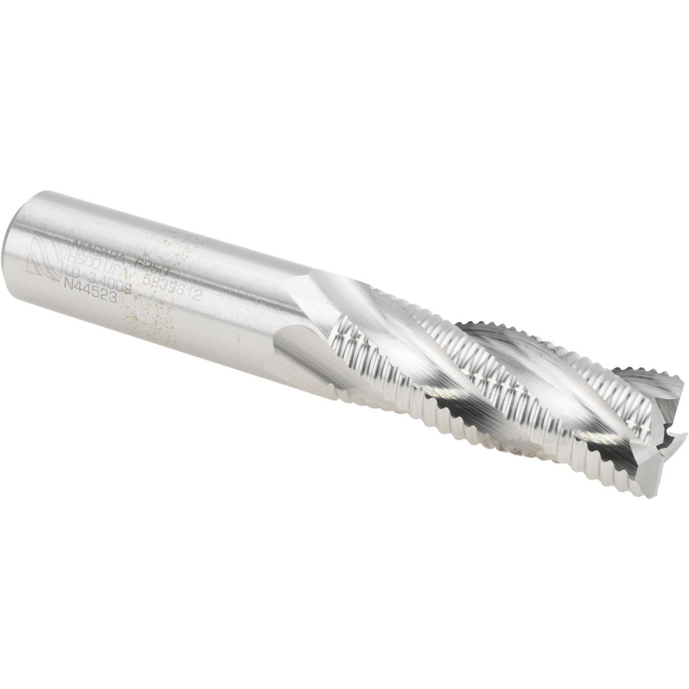 Roughing End Mill: 5/8" Dia, 4 Flutes, Single End, Cobalt