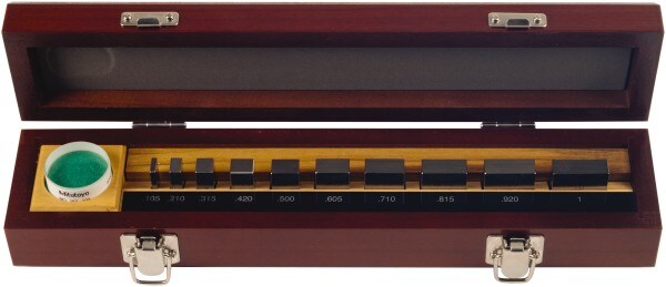 Gage Block Set: 0.105 to 1'' Range, 10 Pc, Steel
