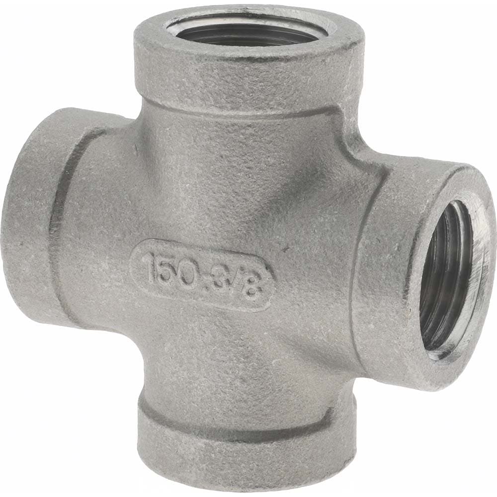 Merit Brass K410-06 Pipe Cross: 3/8" Fitting, 304 Stainless Steel Image