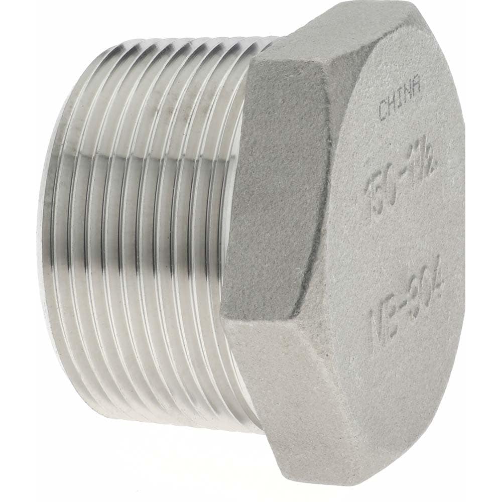 Merit Brass K417H-24 Pipe Hex Plug: 1-1/2" Fitting, 304 Stainless Steel Image