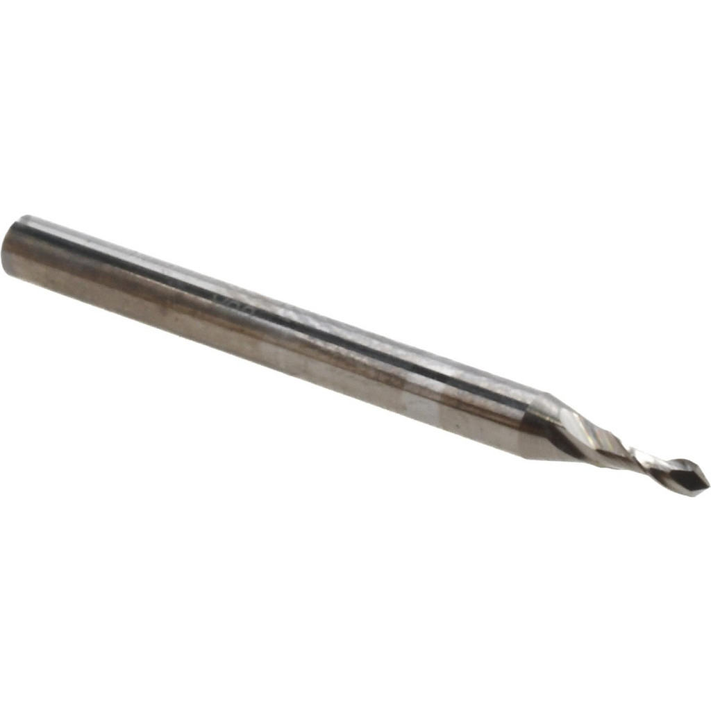 Titan USA Drill Mill: 1/16" Dia, 3/16" LOC, 2 Flute, 90 deg Point, Solid Carbide - 1-1/2" OAL, 1/8" Shank, Bright/Uncoated Finish | Part #TC32004