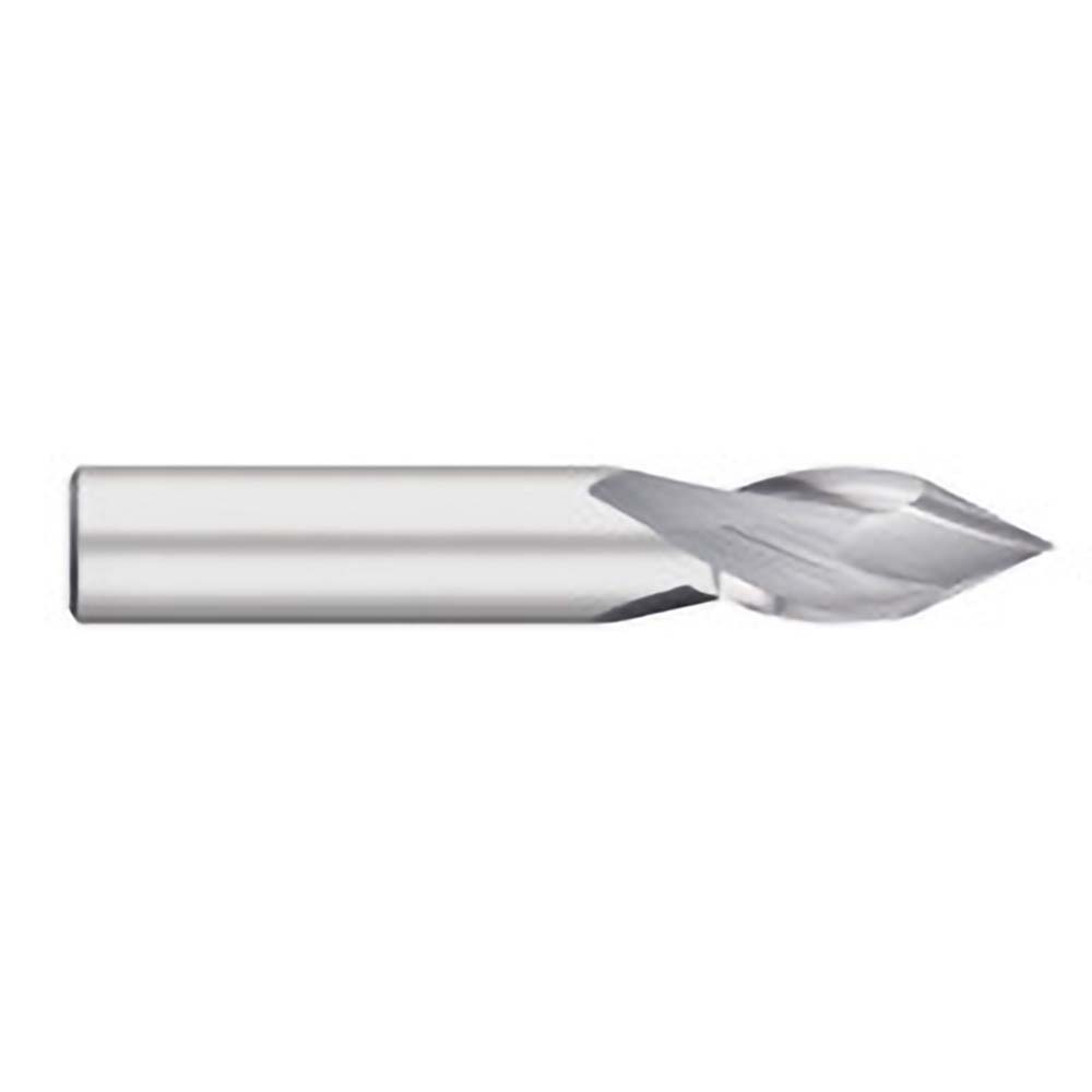 Titan USA Drill Mill: 1/2" Dia, 1" LOC, 2 Flute, 60 deg Point, Solid Carbide - 3" OAL, 1/2" Shank, Bright/Uncoated Finish | Part #TC31632