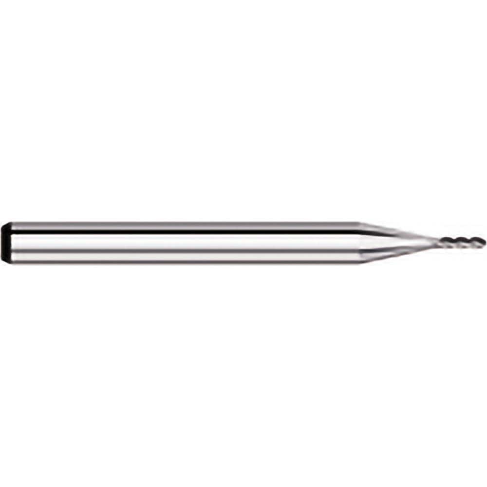 Ball End Mill: 0.0340" Dia, 2.60 mm LOC, 4 Flute, Solid Carbide