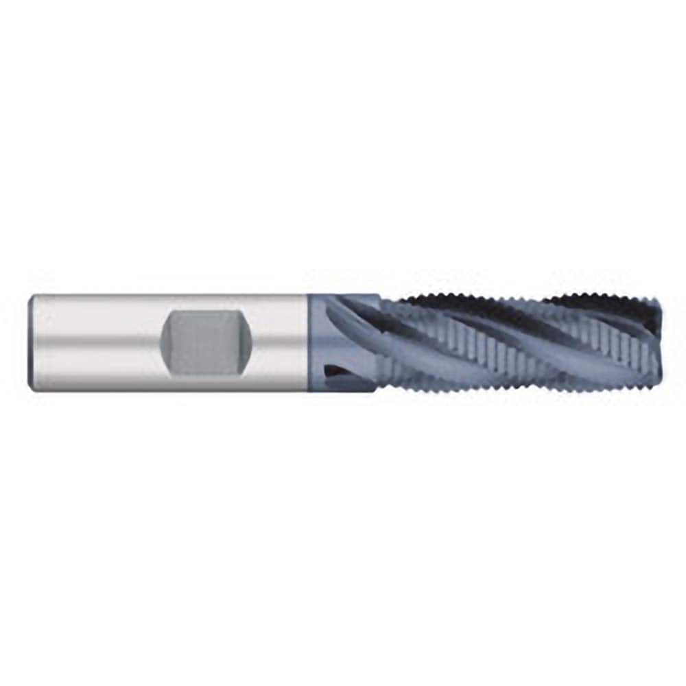 Titan USA TE66229 Roughing End Mills; Mill Diameter (Inch): 1/2; Mill Diameter (Decimal Inch): 0.5000; Number of Flutes: 4; Pitch: Fine; Length of Cut (Inch): 1-1/4; Length of Cut (Decimal Inch): 1.2500; Shank Diameter (Inch): 0.5000; 1/2; Shank Diameter (mm): 0.5000; Shan 