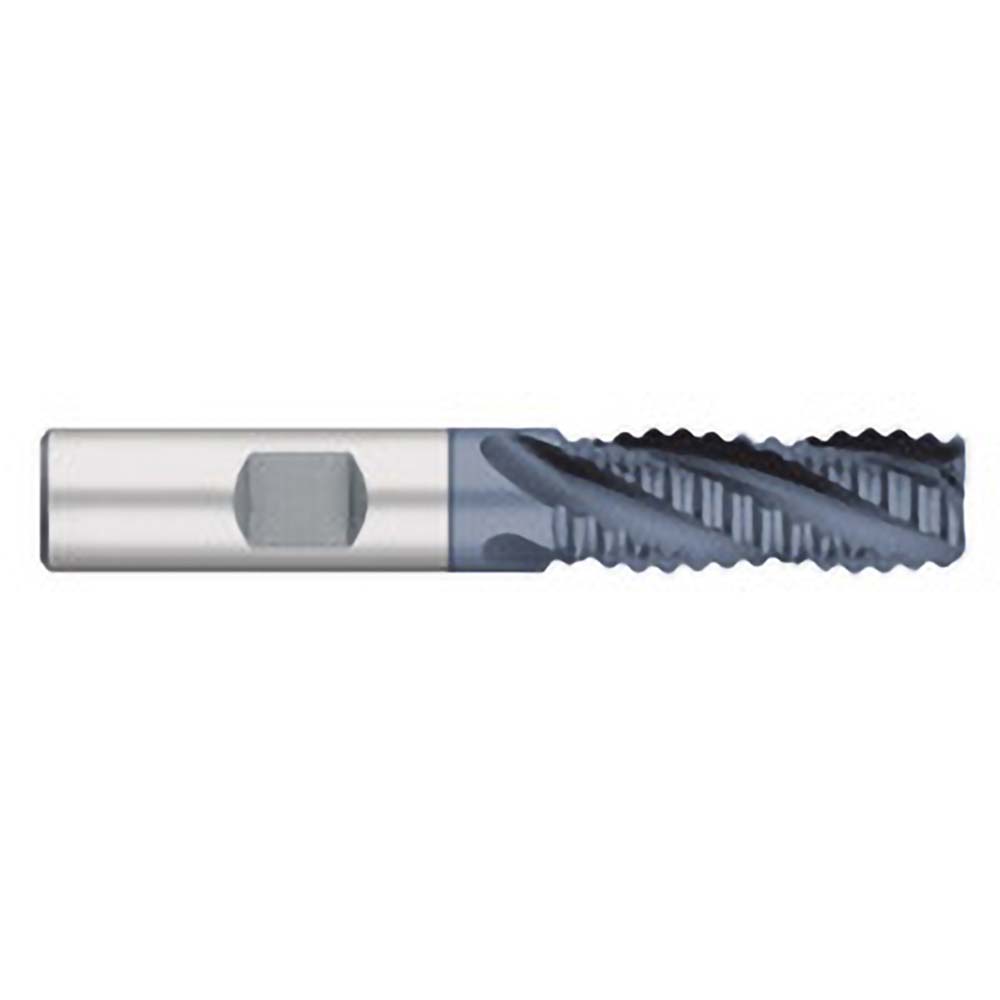 Titan USA Roughing End Mill: 1" Dia, Single End, Cobalt - 2" LOC, 4-1/2" OAL, 1" Shank Dia, 30 deg Helix, AlTiN Finish, 826 | Part #TE63566