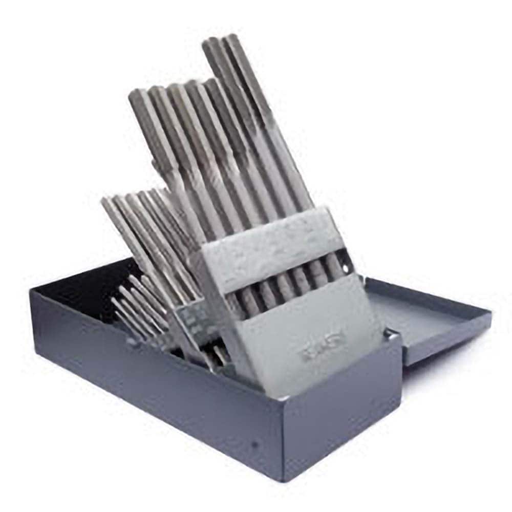 Titan USA TR96293 Chucking Reamer Sets; Minimum Reamer Diameter (Decimal Inch): 0.1240; Maximum Reamer Diameter (Decimal Inch): 0.5010; Reamer Material: High Speed Steel; Includes Dowel Pin Reamer: No; Includes Over/Under Size Reamer: Yes; Flute Type: Straight; Shank Type: 