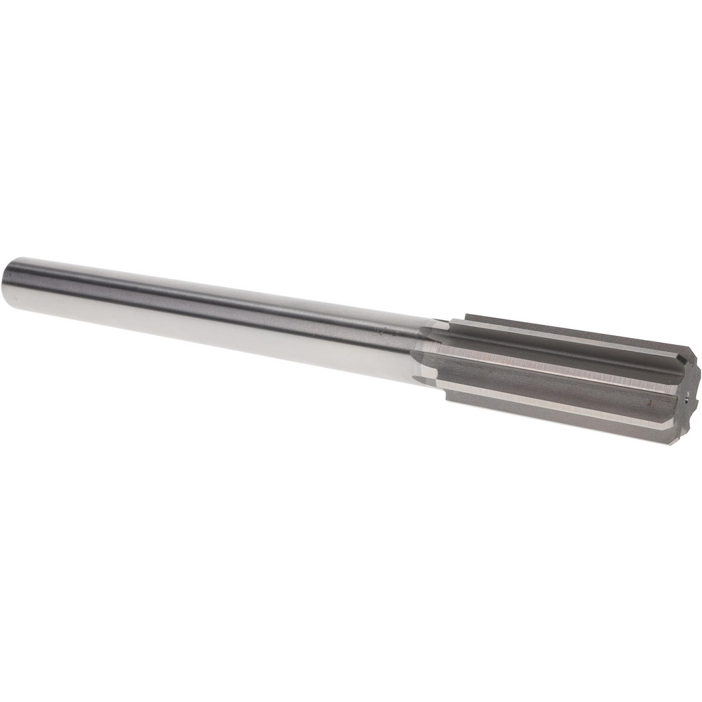 Titan USA Chucking Reamer: 1-1/8" Dia, 11" OAL, 2-7/8" Flute Length, Straight Flute, Straight-Cylindrical Shank, HSS - 8 Flute, Right Hand Cut