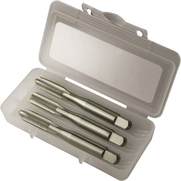Greenfield Threading - Tap Set: #10-24 UNC, 4 Flute, Bottoming Plug &  Taper, High Speed Steel, Bright Finish - 33162249 - MSC Industrial Supply
