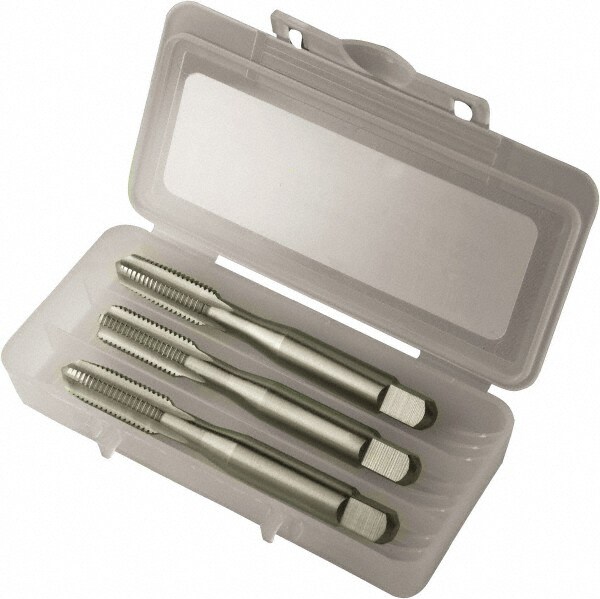 Tap Set: Metric, 3 Flute, High Speed Steel, Bright Finish
