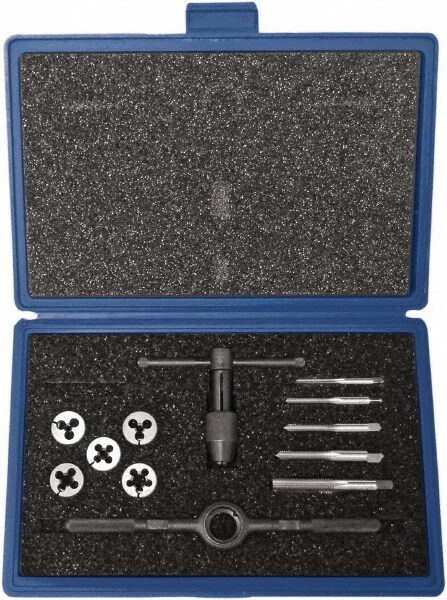 Tap & Die Set: M6 x 1 to M12 x 1.75 Taps, M6 x 1 to M12 x 1.75 Dies, Metric