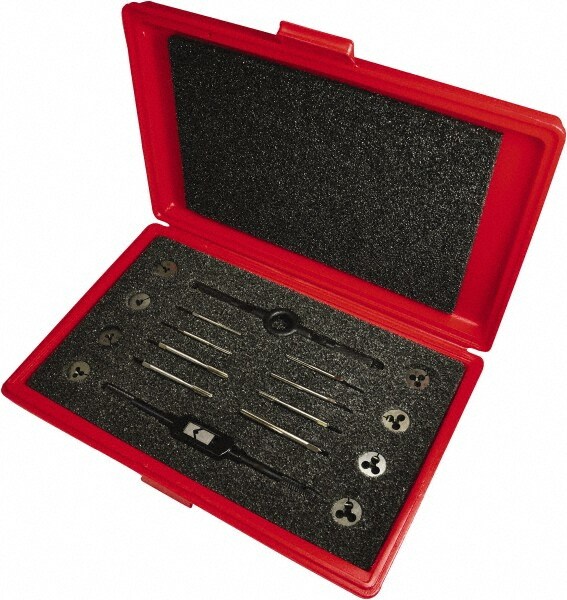 Tap & Die Set: #2-56 to #12-24 Taps, #2-56 to #12-24 NC Dies