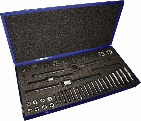 Tap & Die Set: 1/4-20 to 1-12 Taps, 1/4-20 to #1-12 Dies